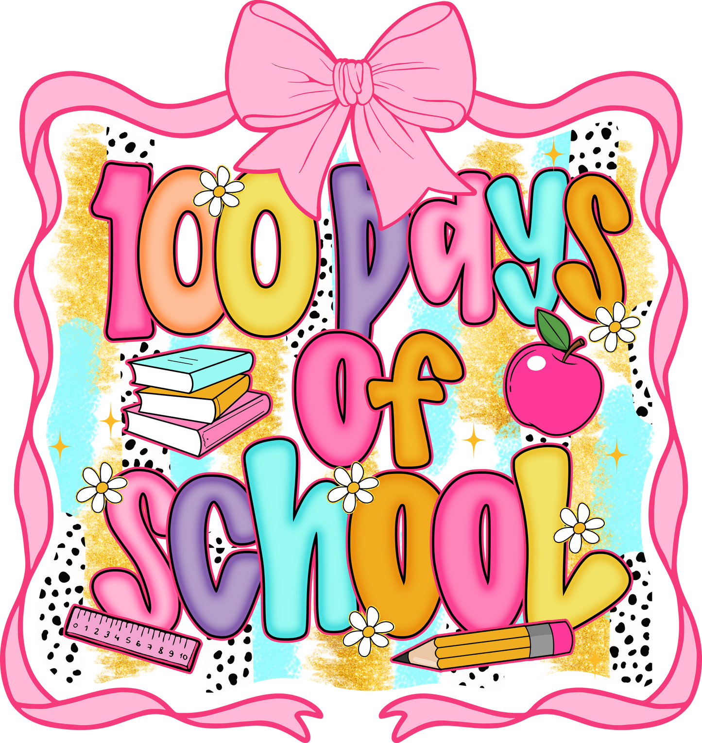 100 Days of School Bow Frame Shirt
