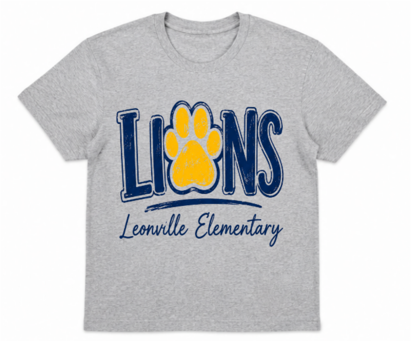 Leonville Lions Spirit Shirt – Heather Grey (Paw Print)