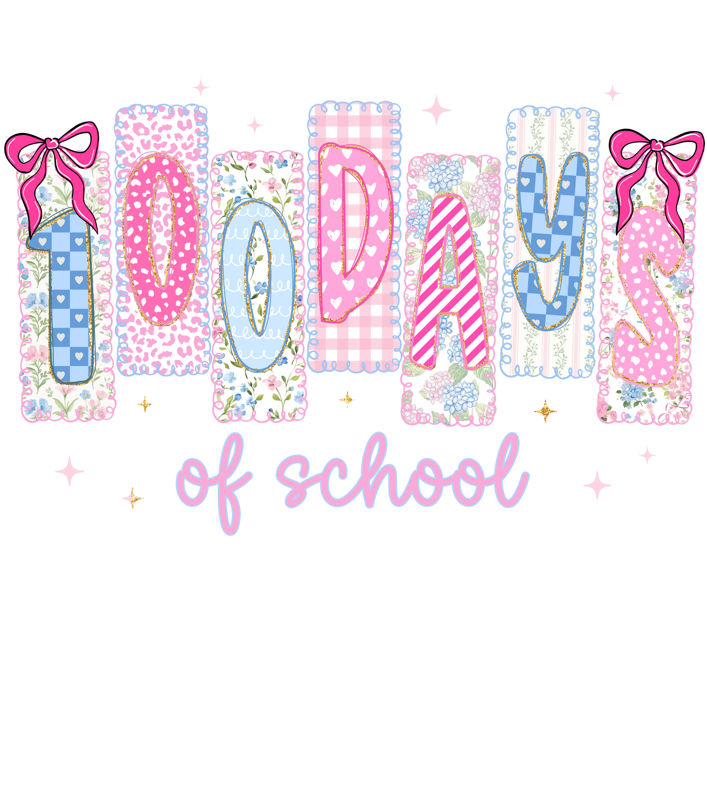 100 Days of School Patchwork Shirt