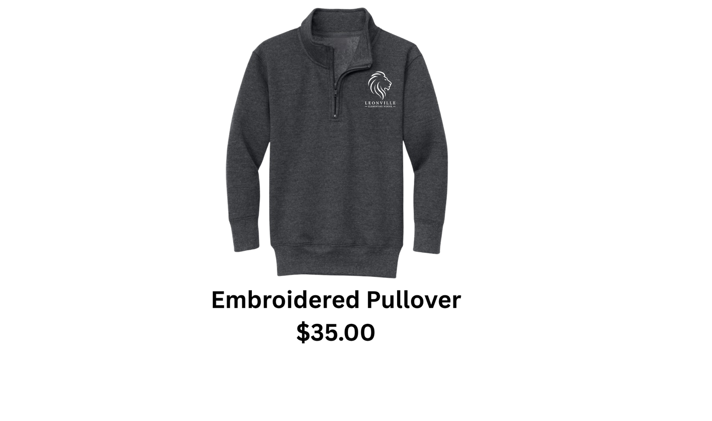Leonville Lions Embroidered Quarter-Zip Pullover