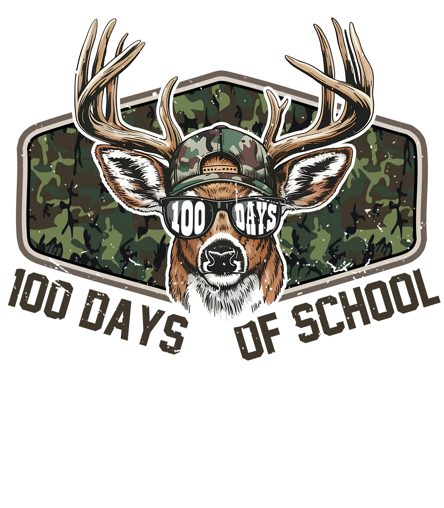 100 Days of School Deer Camo Shirt