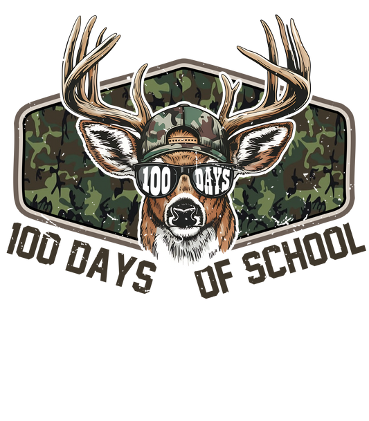 100 Days of School Deer Camo Shirt
