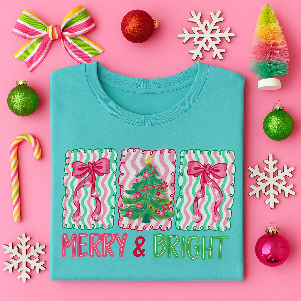 Merry & Bright Christmas Tee