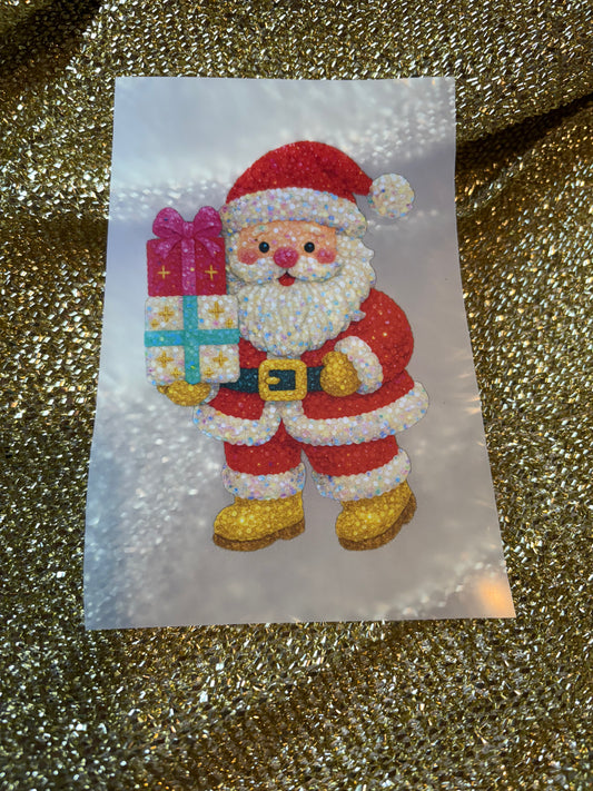 Sparkle Santa DTF Print