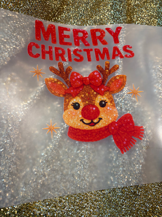 Merry Christmas Rudolph Girl DTF Print