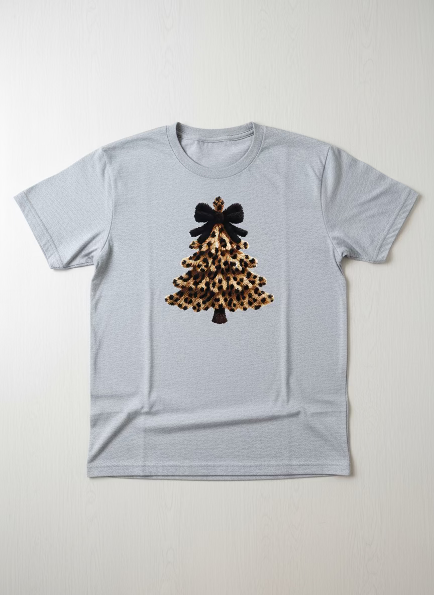 Leopard Christmas Tree Shirt