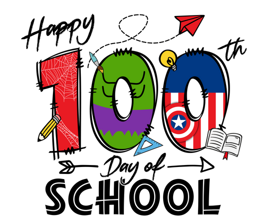 Happy 100th Day of School Superhero Shirt