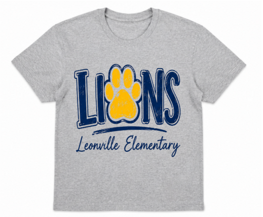 Leonville Lions Spirit Shirt – Heather Grey (Paw Print)
