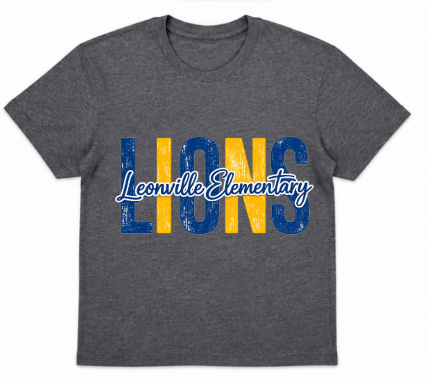 Leonville Lions Spirit Shirt – Charcoal Grey (Block)