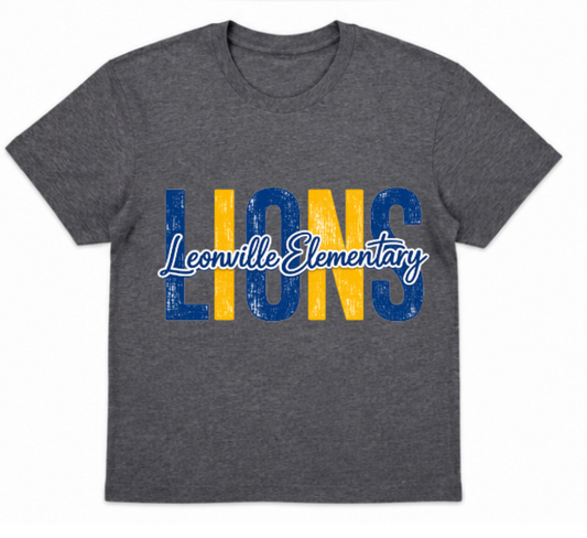 Leonville Lions Spirit Shirt – Charcoal Grey (Block)