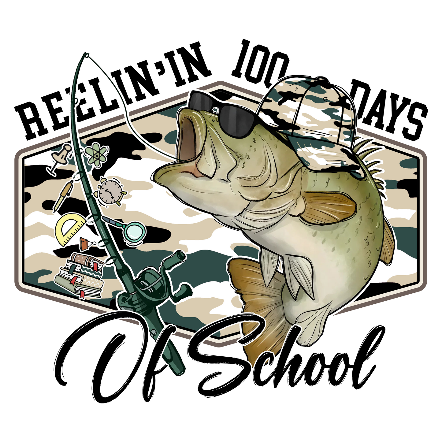 Reelin' In 100 Days of School Shirt