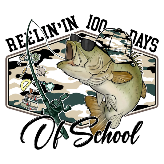 Reelin' In 100 Days of School Shirt