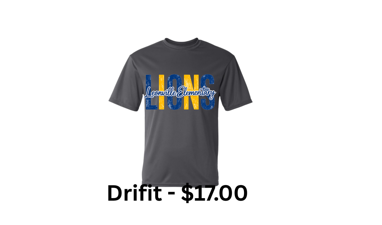 Leonville Lions Drifit Tee – Charcoal (Block)