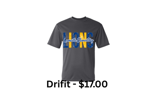 Leonville Lions Drifit Tee – Charcoal (Block)
