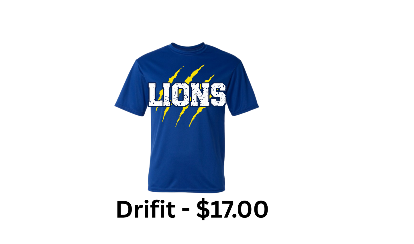 Leonville Lions Drifit Tee – Royal Blue (Claw)