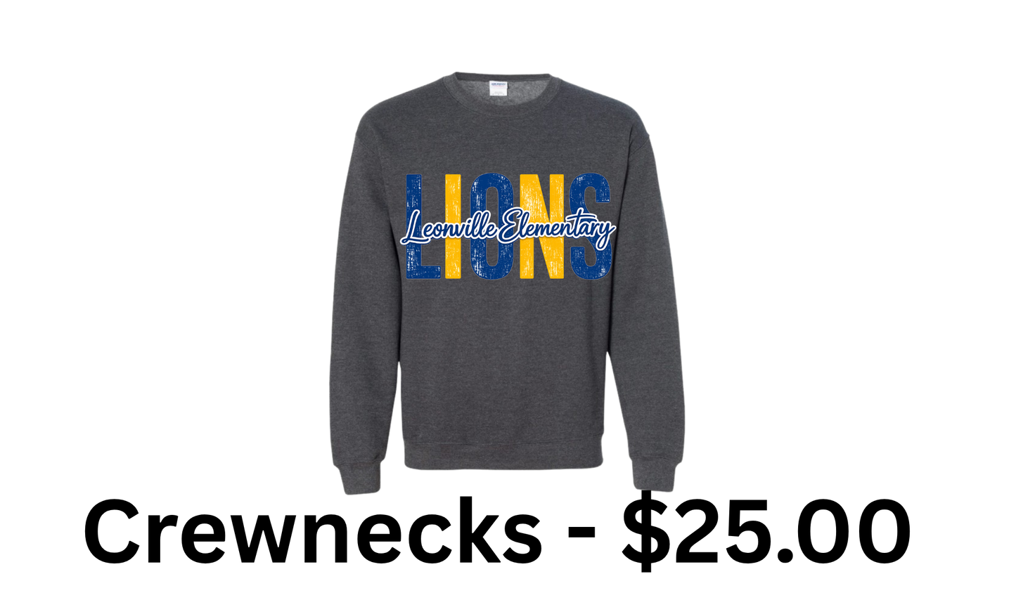 Leonville Lions Crewneck – Charcoal (Block)