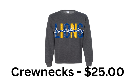 Leonville Lions Crewneck – Charcoal (Block)