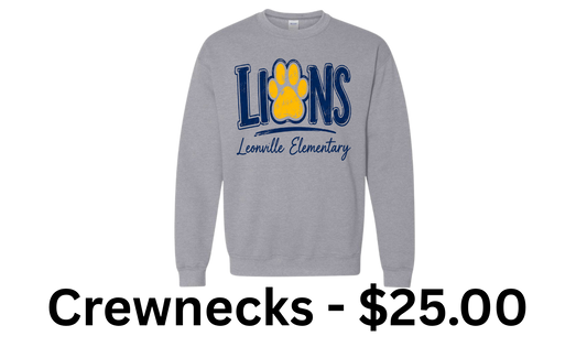 Leonville Lions Crewneck – Grey (Paw Print)